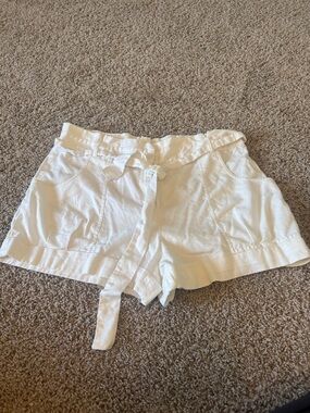 BCBG White Tie-Waist Casual Shorts